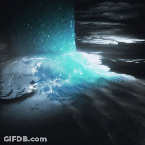 Waterfall Cave Glitter Shine Change Color Effects GIF