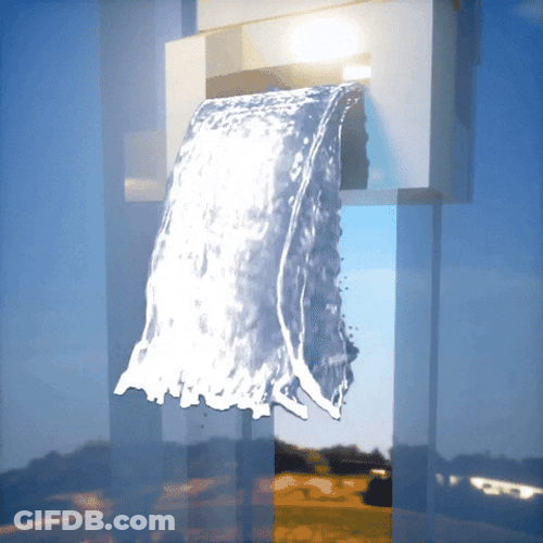 Waterfall Glass Motion Design Stream Sculpture GIF