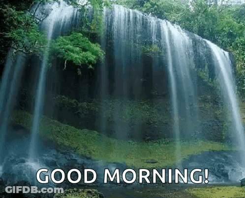 Waterfall In Forest Good Morning GIF