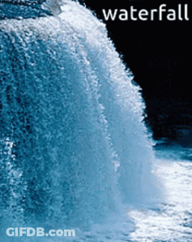 Waterfall Landscape With Word Waterfall GIF