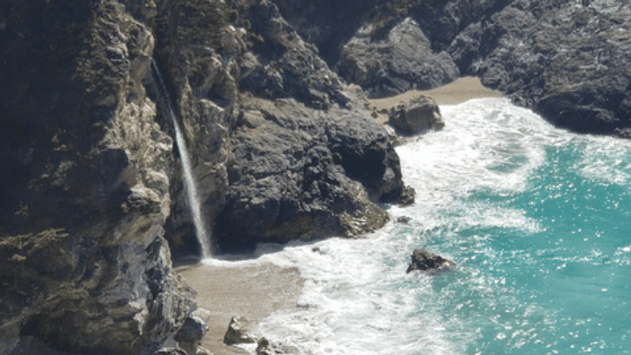 Waterfall McWay Julia Pfeiffer Burns State Park GIF