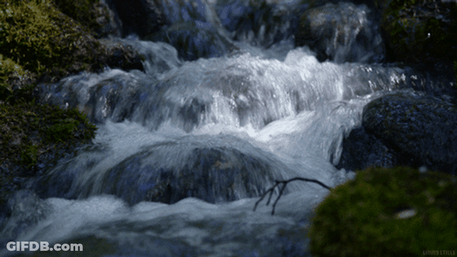 Waterfall Nature Cinemagraph Loop Bubbles Rocks GIF
