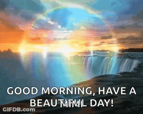 Waterfall Painting Good Morning Have A Beautiful Day GIF