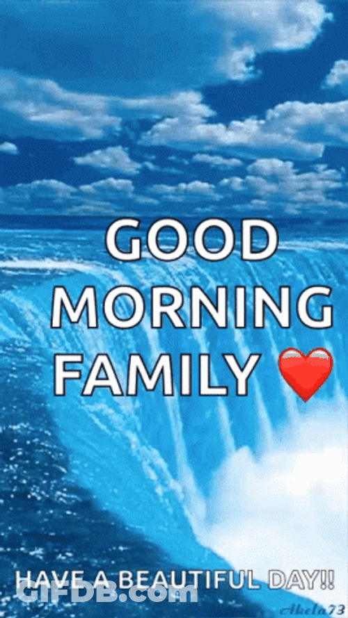 Waterfall Sea Clouds Good Morning Family GIF