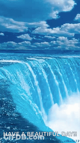 Waterfall Sea GIF