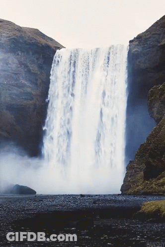 Waterfall With Bansly Text GIF