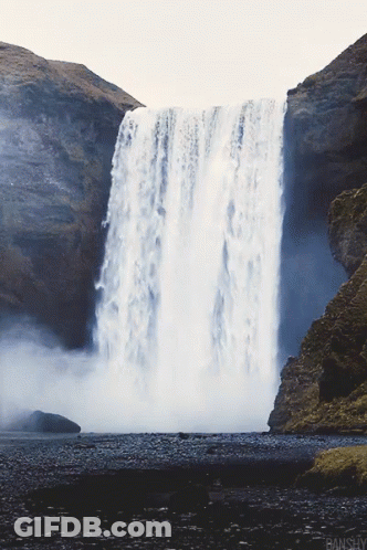 Waterfall With Bansly Text GIF