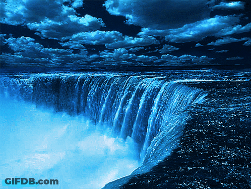 Waterfall With Blue Background GIF