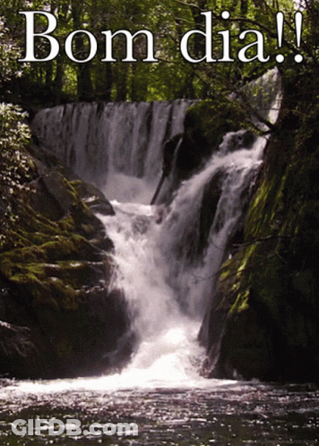 Waterfall With Bom Dia GIF