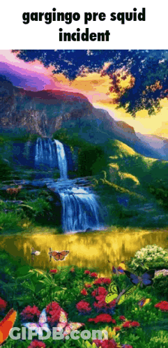 Waterfall With Gardingo Pre Squid Incident GIF