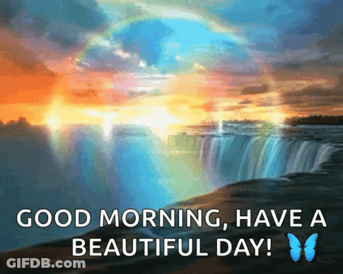 Waterfall With Good Morning Have A Beautiful Day GIF