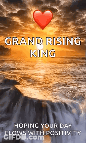 Waterfall With Grand Rising King Hope Your Day Flows With Positivity GIF