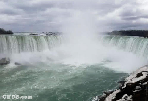 Waterfall With Heavy Water Flow GIF