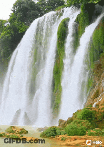 Waterfall With HELO Logo GIF