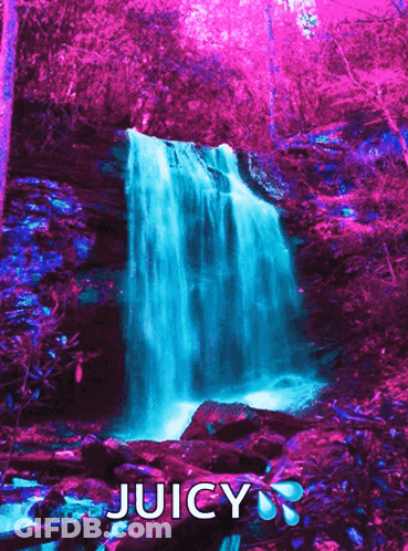 Waterfall With Juicy Words GIF