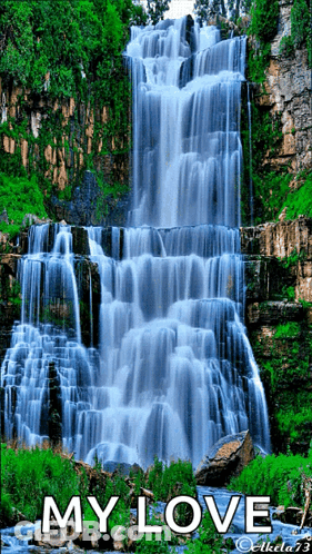 Waterfall With My Love GIF