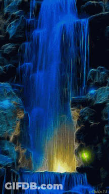 Waterfall With Number 73 GIF