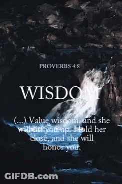Waterfall With Proverbs 4:8 Quote GIF