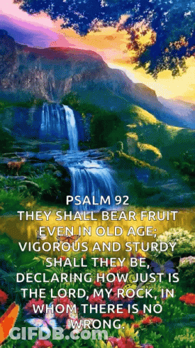 Waterfall With Psalm 92 GIF