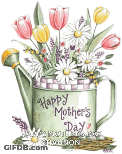 Watering Can With Flowers Happy Mothers Day GIF