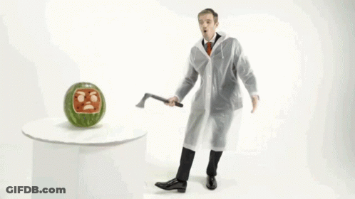 Watermelon And Person In White Coat GIF