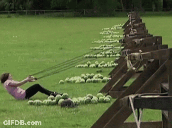 Watermelon Catapult Fail Headshot GIF