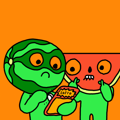 Watermelon Fingers Crossed Lotto GIF
