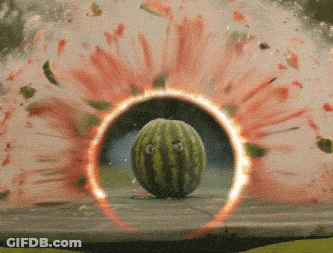 Watermelon House Exploding GIF