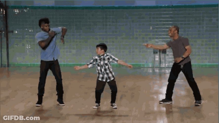 Wave Dancing Kid Group GIF