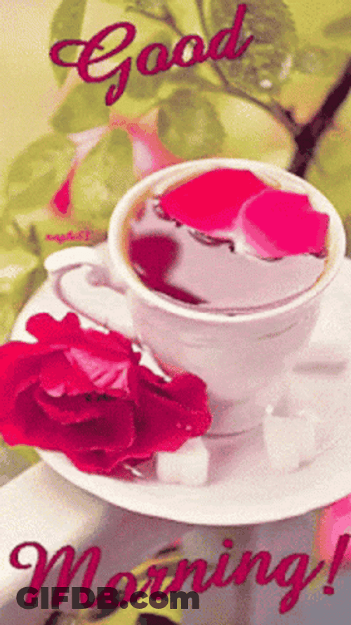 Wave Effects Good Morning Rose GIF