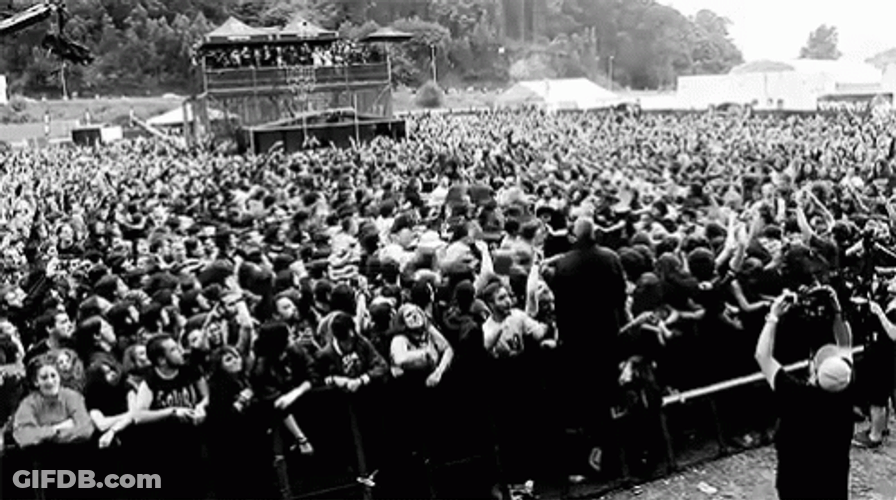 Wave Of Fans Moving In Mosh Pit GIF