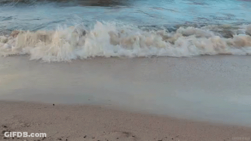 Waves Crashing On Sandy Beach With London Ireland GIF