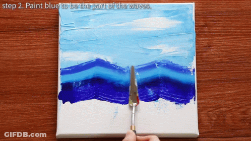 Waves Painted Blue GIF