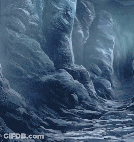 Waves Painted Blue GIF
