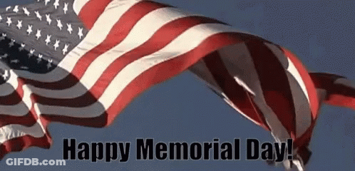 Waving American Flag Happy Memorial Day GIF