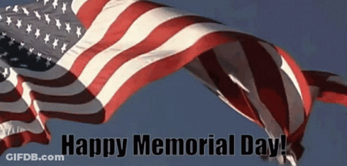 Waving American Flag Happy Memorial Day GIF