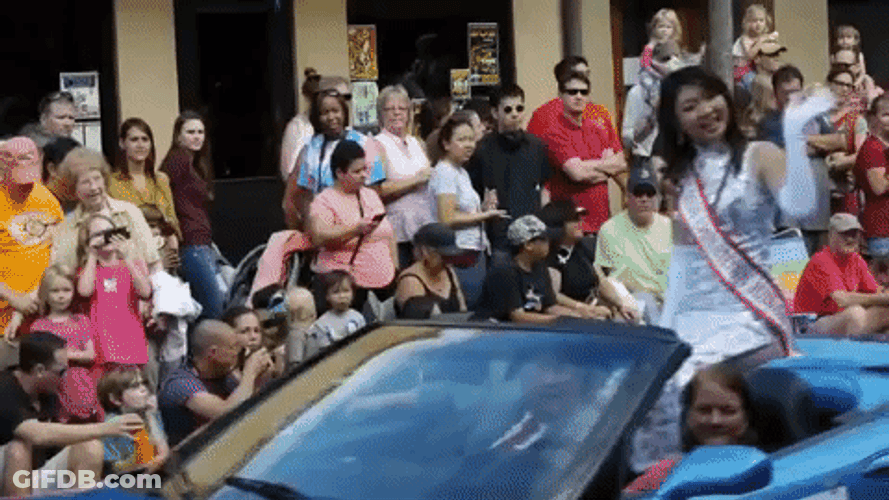 Waving Beauty Queen Parade GIF