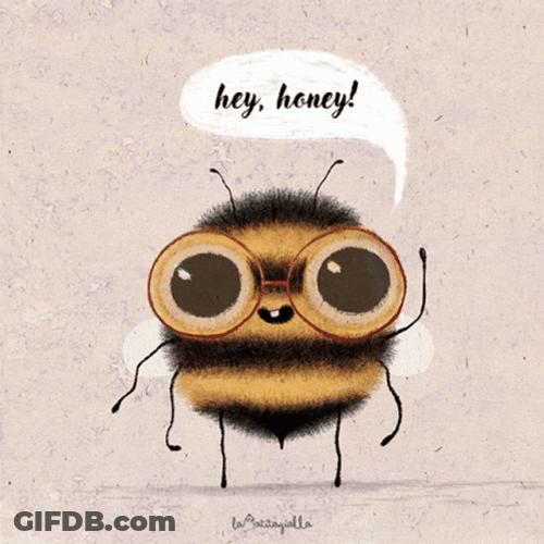 Waving Bee Hey Honey GIF