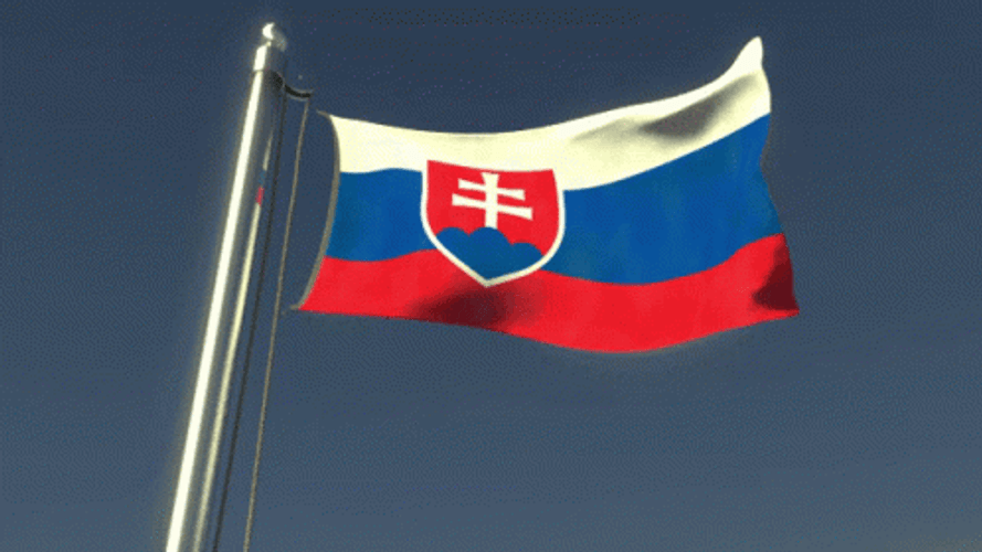 Waving Flag Of Slovakia GIF
