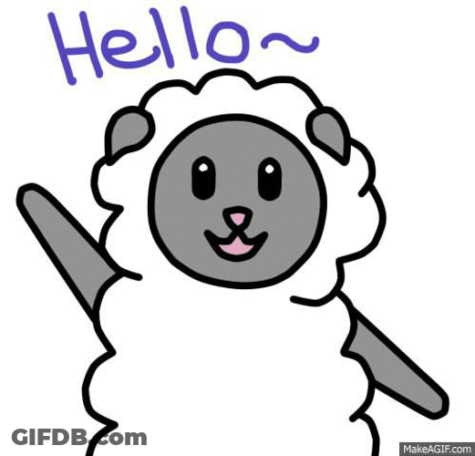 Waving Hand Cute Sheep Hello GIF