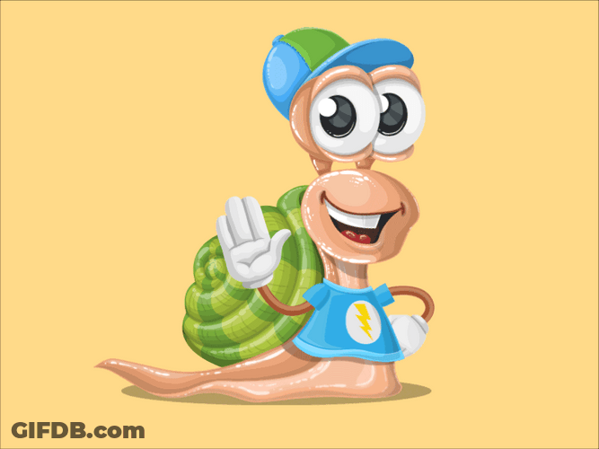 Waving Hand Cute Snail Bye GIF