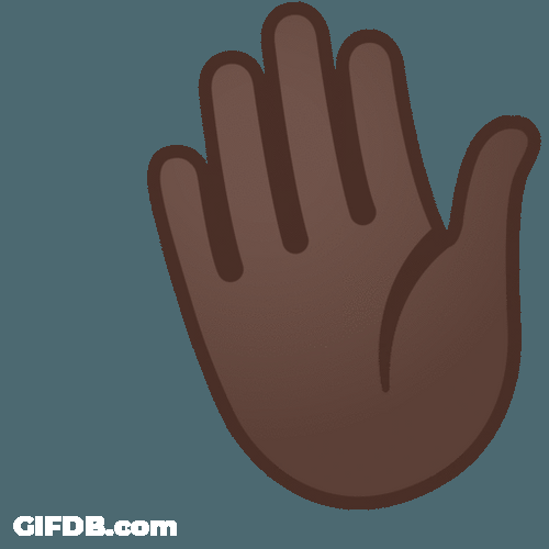 Waving Hand Dark Brown Sticker GIF