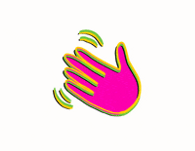 Waving Hand Different Color Animation GIF