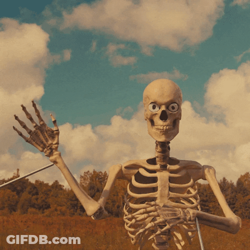 Waving Hand Hi Skeleton GIF