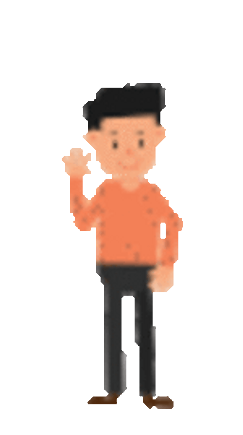 Waving Hand Man Animation GIF