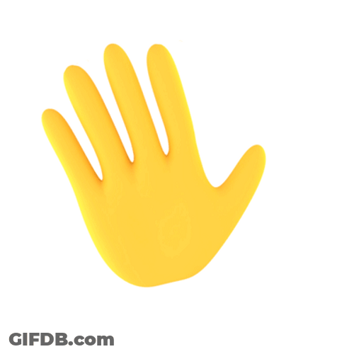 Waving Hand Yellow Emoticon GIF