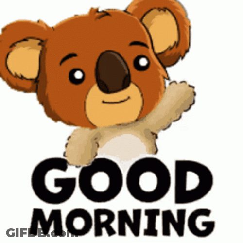 Waving Happy Bear Morning Greeting GIF