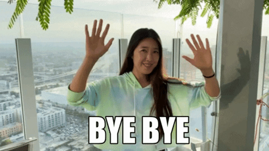 Waving Korean Girl Bye Bye Meme GIF