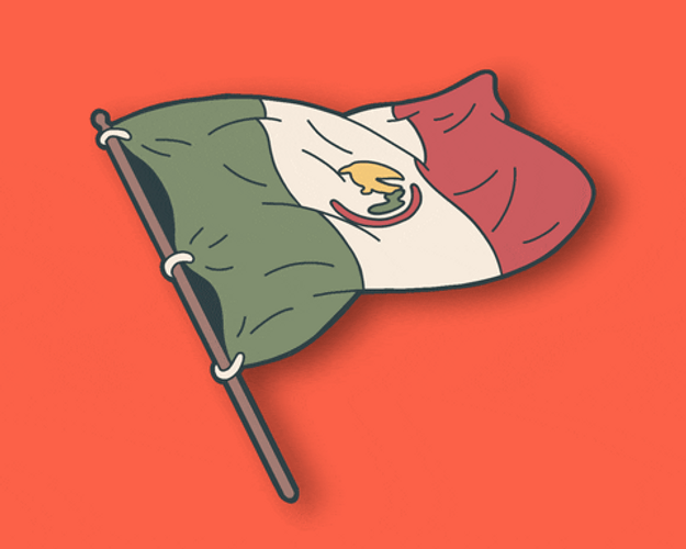 Waving Mexico Flag Animated GIF
