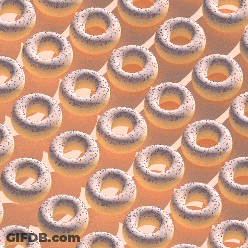 Waving Of White Chocolate Donuts GIF